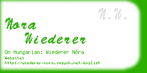 nora wiederer business card